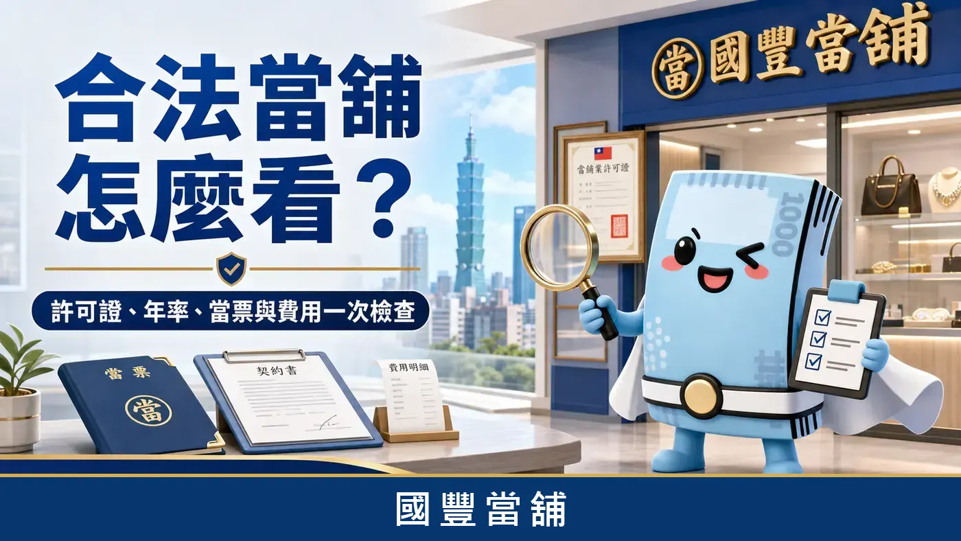 合法當舖怎麼看，許可證、年率、當票與費用檢查表，國豐當舖